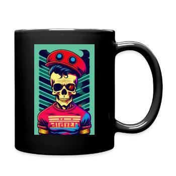 Frauen T-Shirt - Tasse einfarbig - Schwarz - Rechts