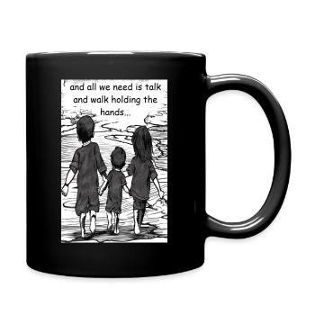 all we need is - Tasse einfarbig - Schwarz - Rechts