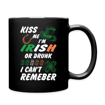Kiss me im Irish - Tasse einfarbig - Schwarz - Rechts