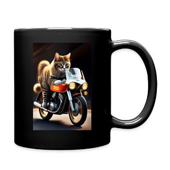 Frauen T-Shirt - Tasse einfarbig - Schwarz - Rechts