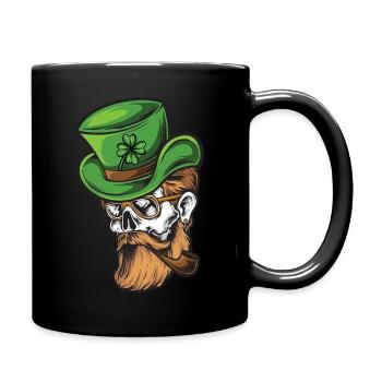 St Patricks Day Totenkopf Bart - Tasse einfarbig - Schwarz - Rechts