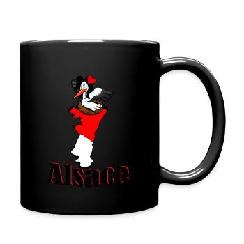 Stork region Alsace - Full Colour Mug - black - Right