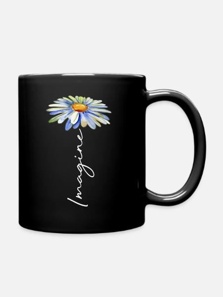 Flower Power - Tasse einfarbig - Schwarz