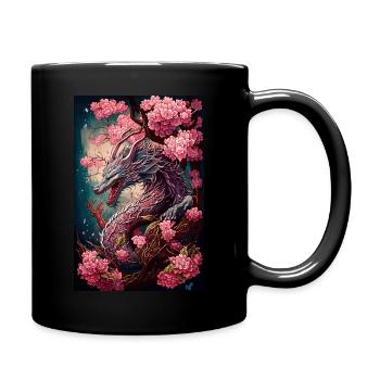 pink dragon - Tasse einfarbig - Schwarz - Rechts
