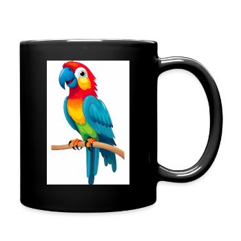 Niedlicher Papagei - Tasse einfarbig - Schwarz - Rechts