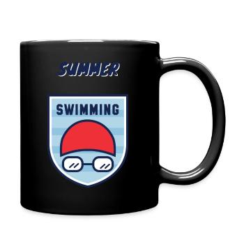 Sommer Swimming - Tasse einfarbig - Schwarz - Rechts