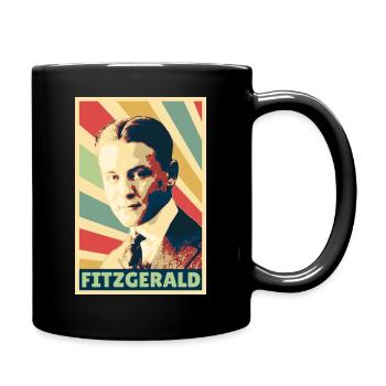 Scott Fitzgerald Vintage Farben - Tasse einfarbig - Schwarz - Rechts