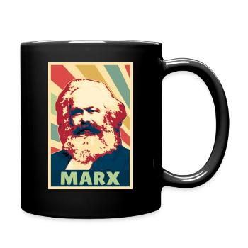 Karl Marx Vintage Farben - Tasse einfarbig - Schwarz - Rechts