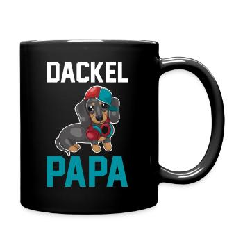 Hund Dackel Papa - Tasse einfarbig - Schwarz - Rechts