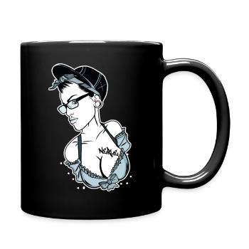 Nerle // Femme // Illustration - Mug uni - noir - Droite