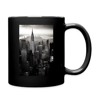 Vintage Black & White New York Skyline - Full Colour Mug - black - Right