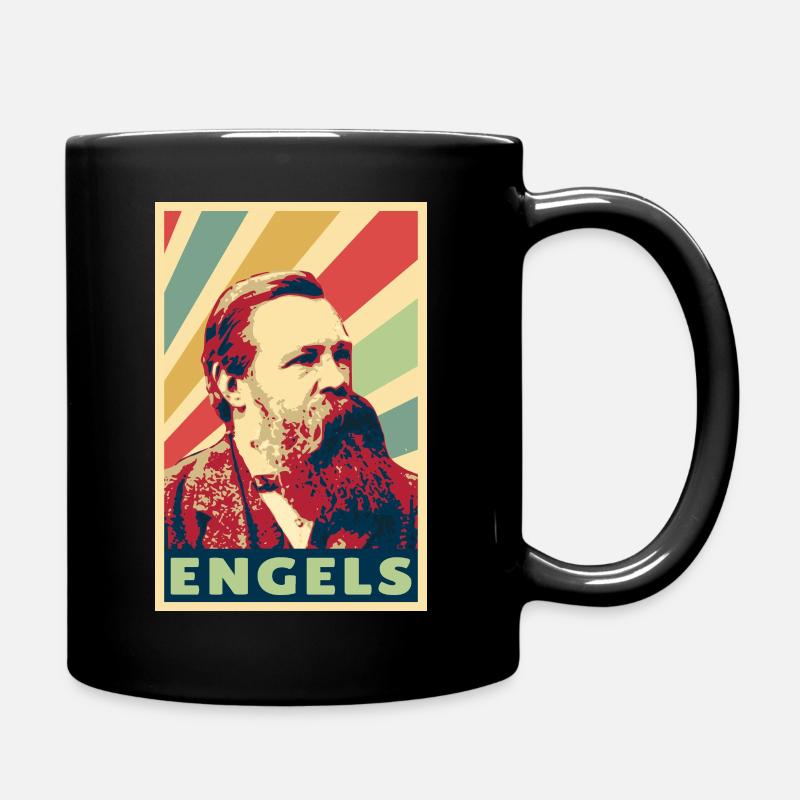 Friedrich Engels Vintage Farben - Tasse einfarbig - Schwarz