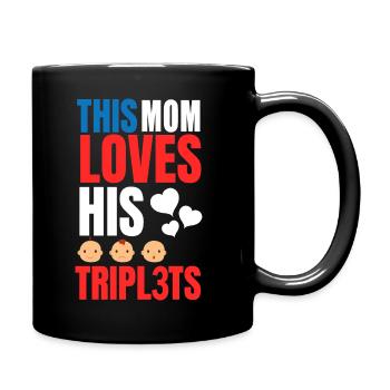 Diese Mutter liebt seine Drillinge lustige Mutter - Tasse einfarbig - Schwarz - Rechts
