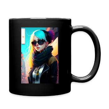 Portrait très détaillé d’une femme emo punk d’égout - Mug uni - noir - Droite