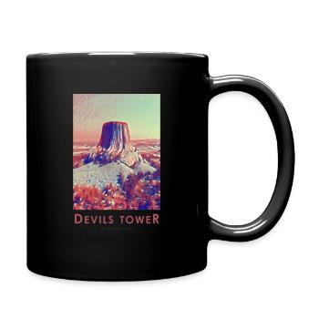 Devils Tower Wyoming - Tasse einfarbig - Schwarz - Rechts