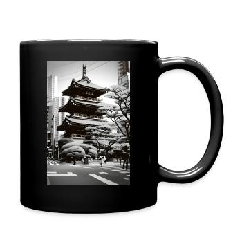 Paysage de Tokyo - Mug uni - noir - Droite