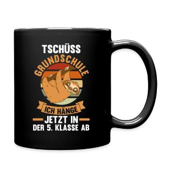 Faultier Fünftklässler Fünfte Klasse - Tasse einfarbig - Schwarz - Rechts