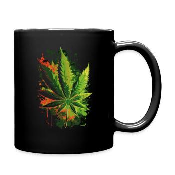illustration of marijuana - Tasse einfarbig - Schwarz - Rechts