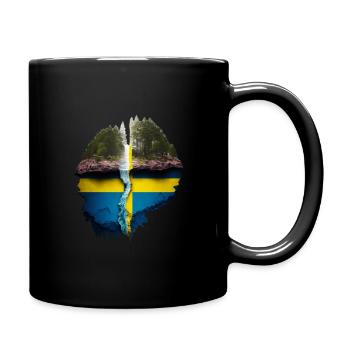 Sweden Travel Nature Flag Motif - Full Colour Mug - black - Right