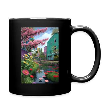 Flowering 2 - Tasse einfarbig - Schwarz - Rechts