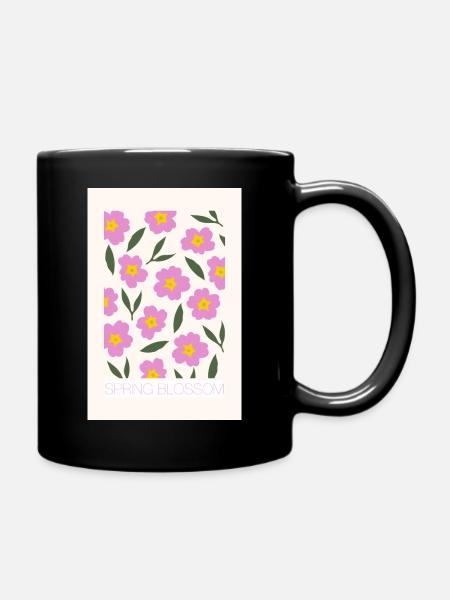 Frühlingsblüte - Tasse einfarbig - Schwarz