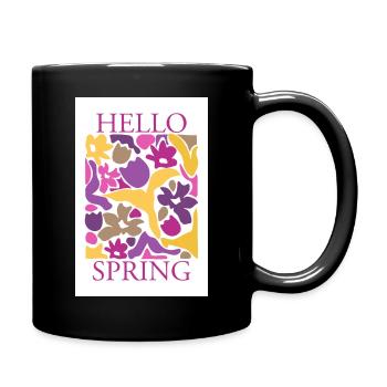 Bonjour Spring - Mug uni - noir - Droite