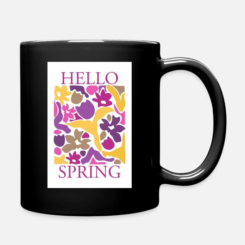 Hallo Frühling - Tasse einfarbig - Schwarz