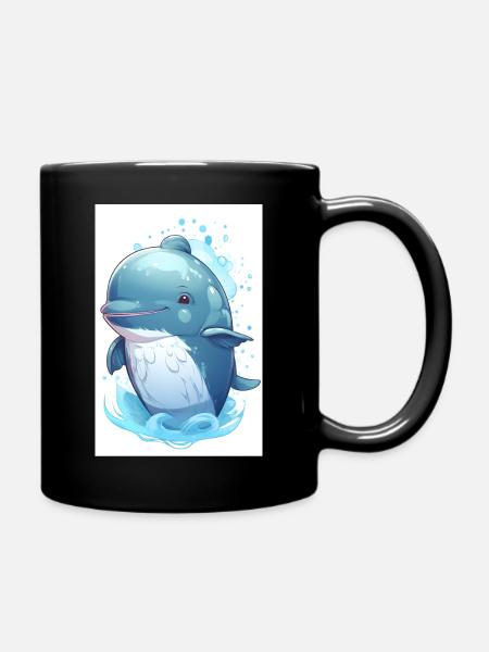 Whale-y Cute T-Shirt for Your Little One - Full Colour Mug - black