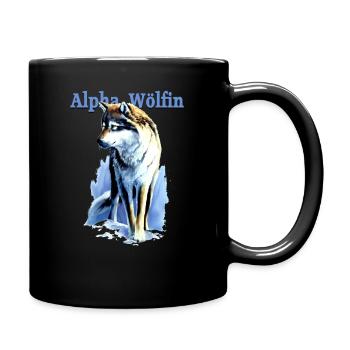 Leitwolf3 - Tasse einfarbig - Schwarz - Rechts