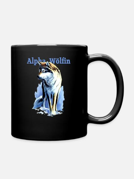 Leitwolf3 - Tasse einfarbig - Schwarz