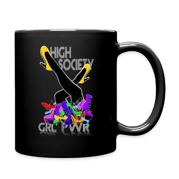 high society heels girl power - Tasse einfarbig - Schwarz - Rechts