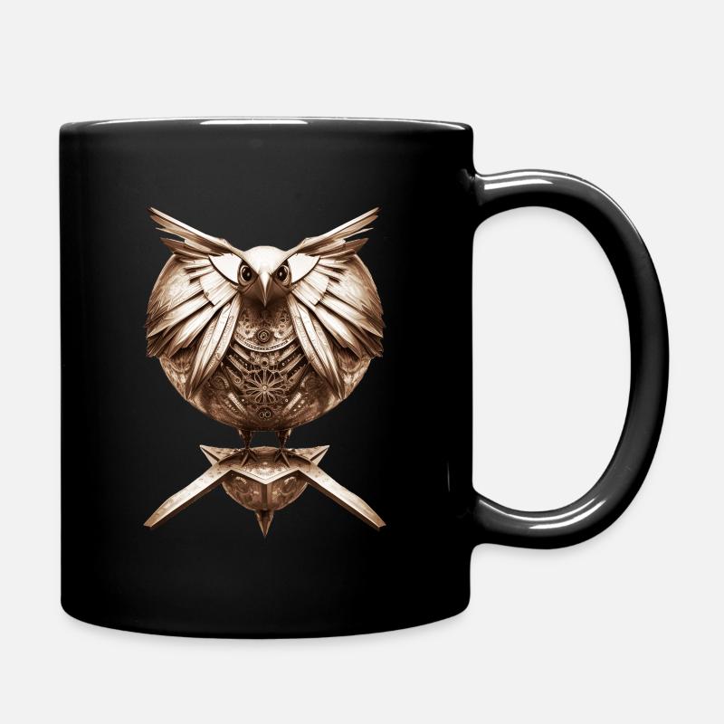Steampunk Uhrwerk Bronze Vogel - Tasse einfarbig - Schwarz