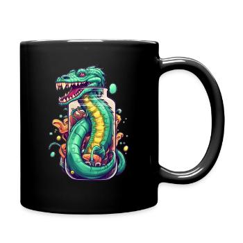 Basilisk Tattoo Zeichnung - Tasse einfarbig - Schwarz - Rechts