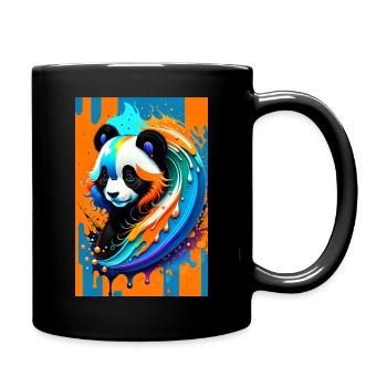 Colorful Art Potrait Panda 1 - Full Colour Mug - black - Right