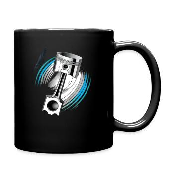Kolbenkraft in Aktion - Tasse einfarbig - Schwarz - Rechts