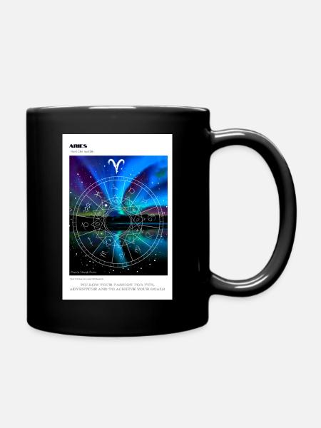 Sternzeichen Astrologie - Widder - Tasse einfarbig - Schwarz