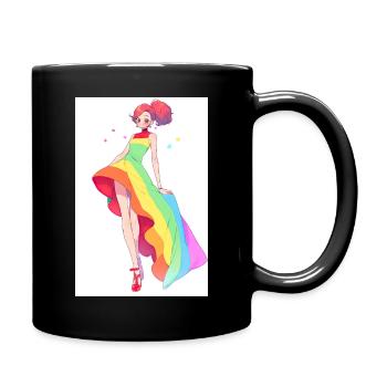 Rainbow Dreams: Jolie fille d’anime de dessin animé en LGTBQ + - Mug uni - noir - Droite