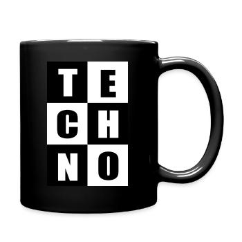 Zitate aus der Techno-Musik - Tasse einfarbig - Schwarz - Rechts