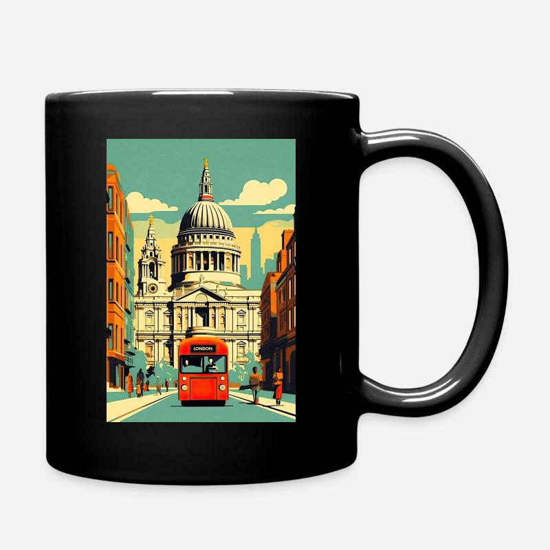 Vintage London Reiseplakat - Tasse einfarbig - Schwarz