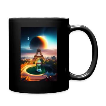 Paysage Futuriste à Paris - Mug uni - noir - Droite