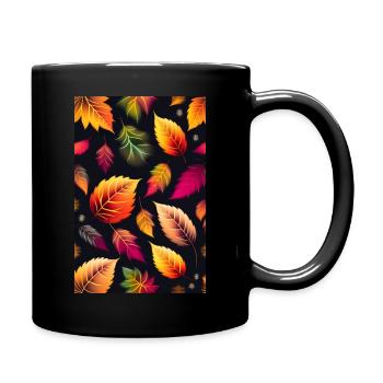winter leaf patterns minimal gradient background - Tasse einfarbig - Schwarz - Rechts