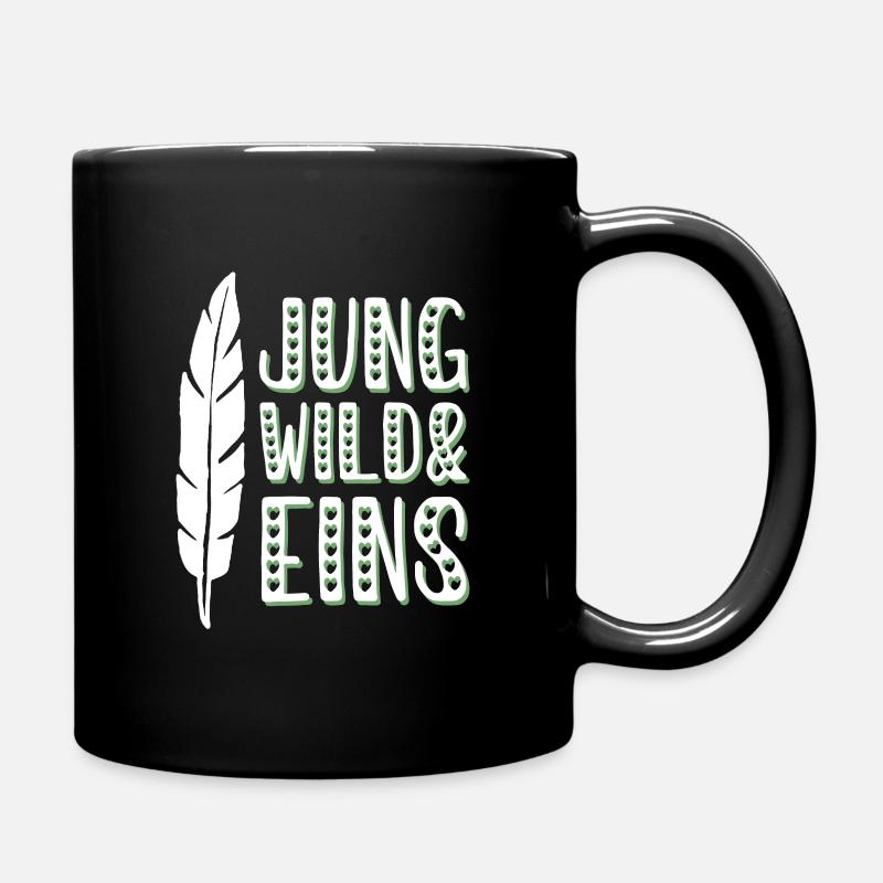 Jung Wild & 1 - Geburtstag - Tasse einfarbig - Schwarz