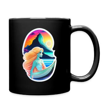 Surfen - Hawaii - Manga - Tasse einfarbig - Schwarz - Rechts