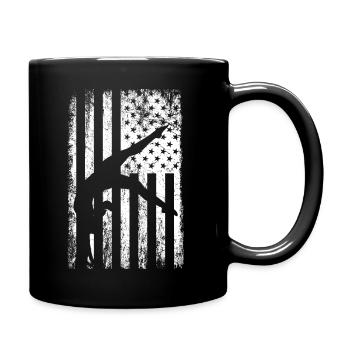 Turnen Gymnsatik US Flagge Turntrainer Geschenk T - Tasse einfarbig - Schwarz - Rechts