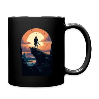 Leuchtendes Feuer - Tasse einfarbig - Schwarz - Rechts