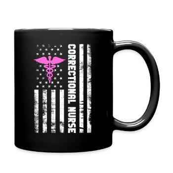 Infirmière correctionnelle - Infirmière de prison American Flag - Mug uni - noir - Droite