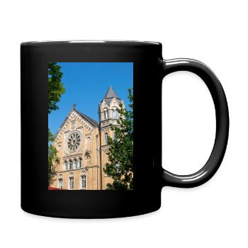 historisches Gebäude Ratsgymnasium - Tasse einfarbig - Schwarz - Rechts