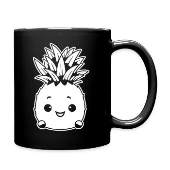 Ananas - Tasse einfarbig - Schwarz - Rechts