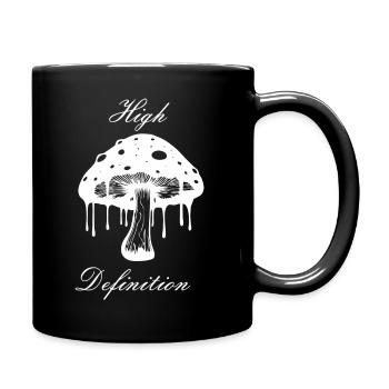 Champignon haute définition - Mug uni - noir - Droite