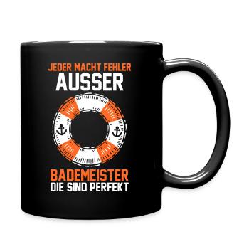 Rettungsschwimmer Bademeister - Tasse einfarbig - Schwarz - Rechts